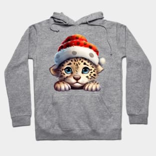 Christmas Peeking Baby Leopard Hoodie